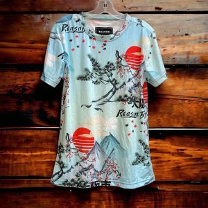 Reason Clothing New York Men's S Asian/Cherry Blossom Floral Print T-Shirt
